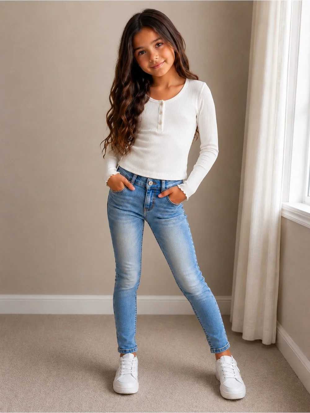 The Children's Place Girls' Faded Blue Skinny Jeans
